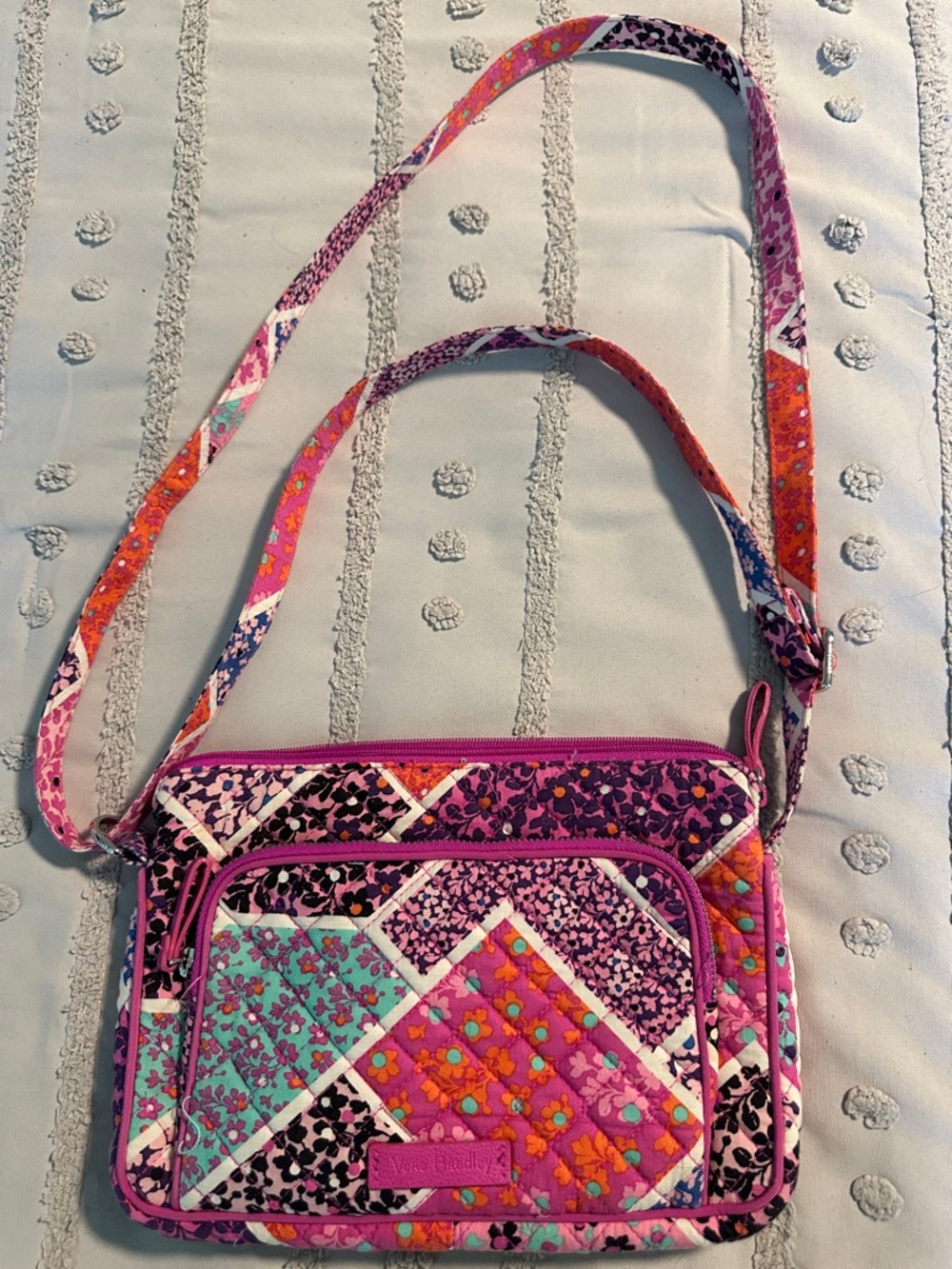 Vera Bradley Quilted Patchwork Crossbody Bag in Pink and Purple